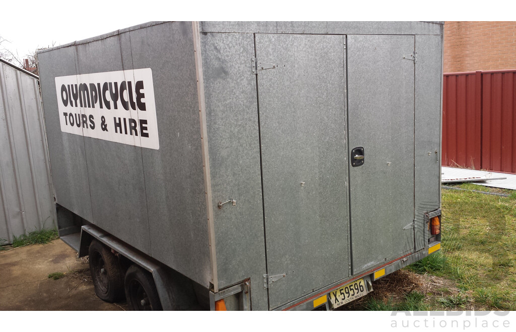 Dual Axle 8' X 10' Box Trailer with Galvanised Canopy and Bike Transport Rack