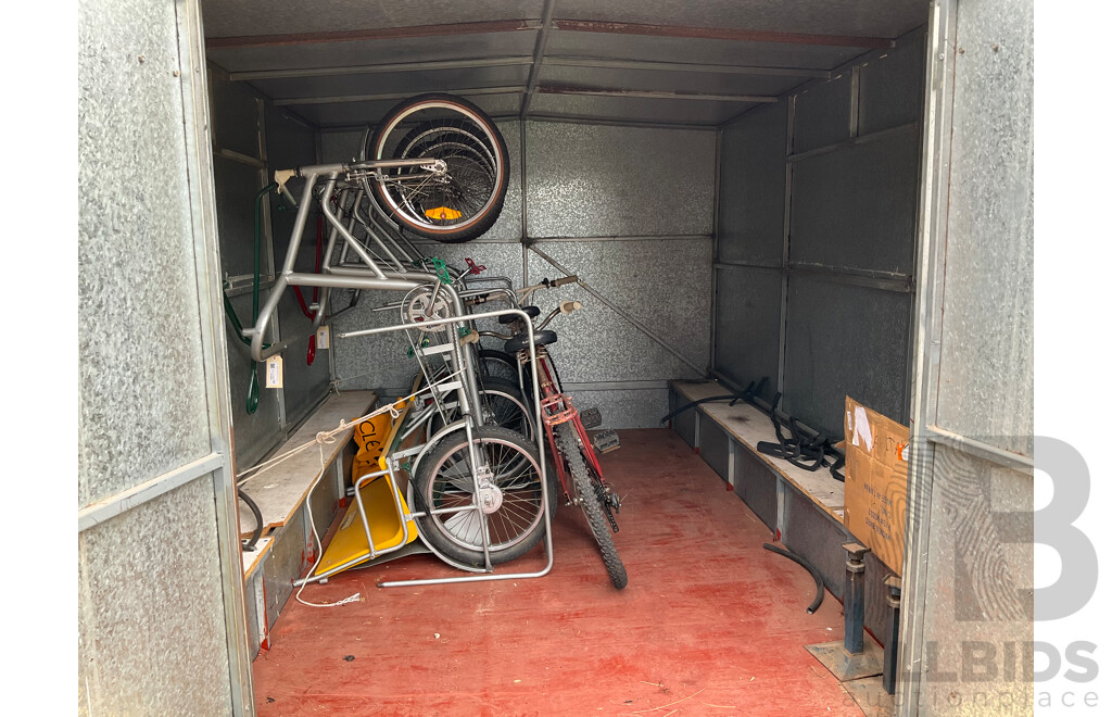 Dual Axle 8' X 10' Box Trailer with Galvanised Canopy and Bike Transport Rack