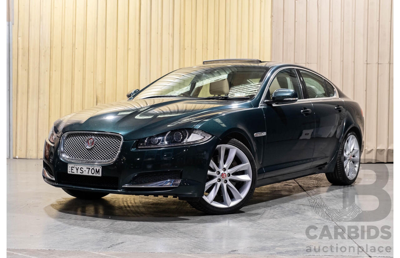 4/2014 Jaguar XF 3.0D S MY13 4d Sedan British Racing Green Metallic Turbo Diesel 3.0L