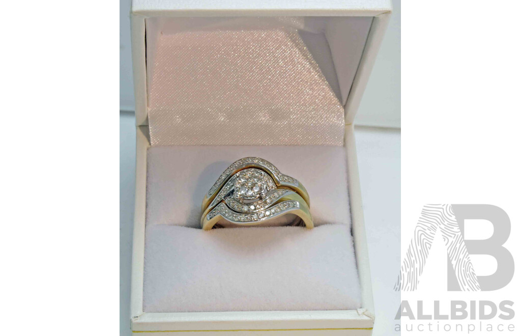 9ct Gold Fitted 3 Ring Set-with professional Valuation