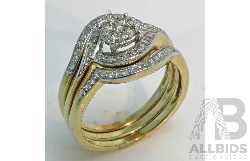 9ct Gold Fitted 3 Ring Set-with professional Valuation