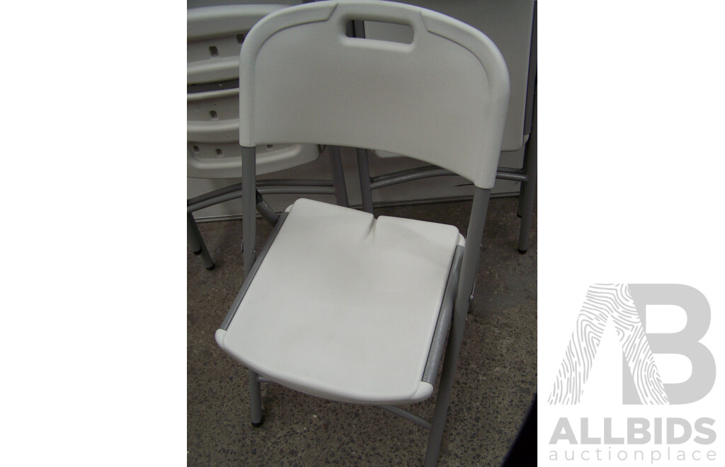 Molded Plastic Folding Chairs - Lot of Three