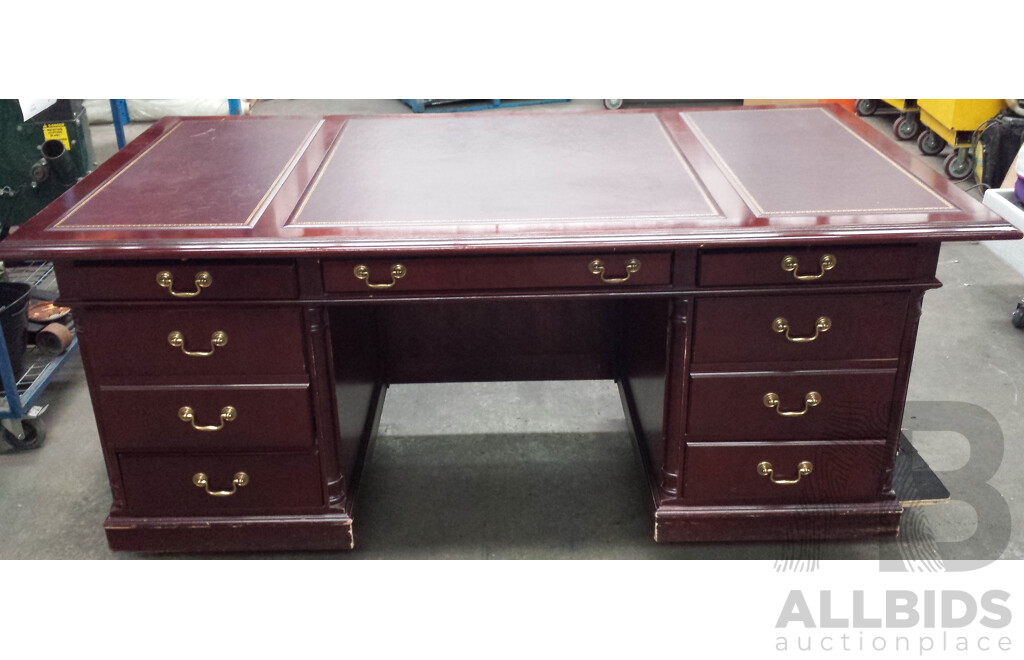 Vintage Style Executive Desk and Filing Cabinet