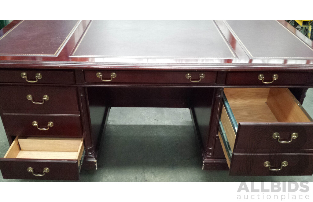 Vintage Style Executive Desk and Filing Cabinet