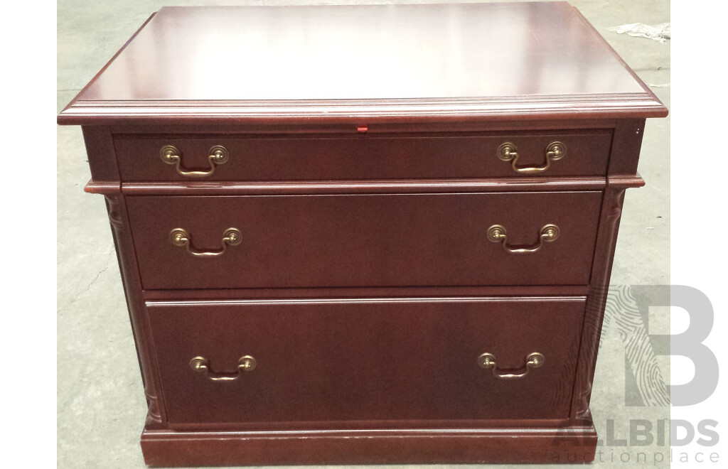 Vintage Style Executive Desk and Filing Cabinet