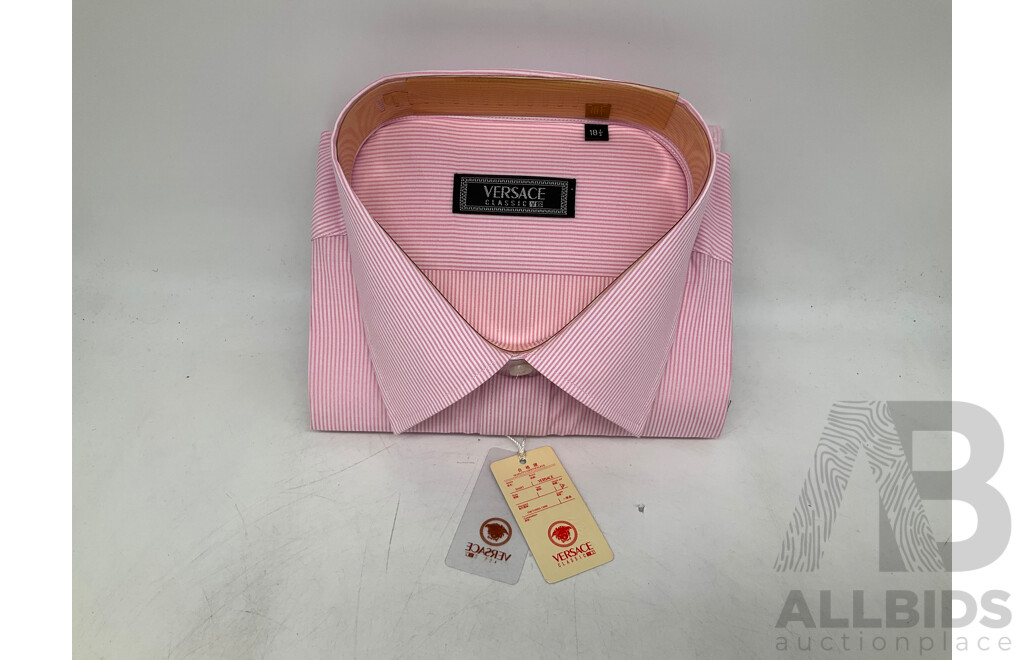 VERSACE Classic V2 Men's Button Down Shirt Pink