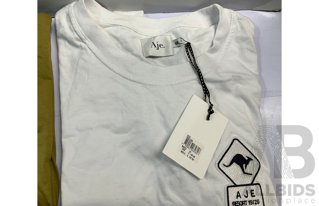 C&M, AJE, XIAO YE - Assorted Women's Jeans (Mixed Sizes) & T-Shirts (Size 10) - Lot of 5 - Estimated Total ORP $450.00