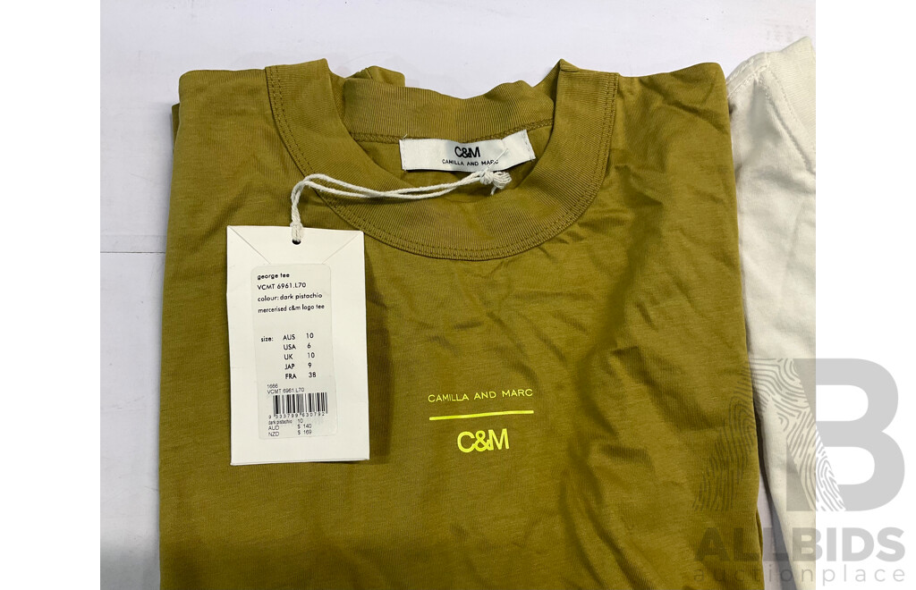 C&M, AJE, XIAO YE - Assorted Women's Jeans (Mixed Sizes) & T-Shirts (Size 10) - Lot of 5 - Estimated Total ORP $450.00