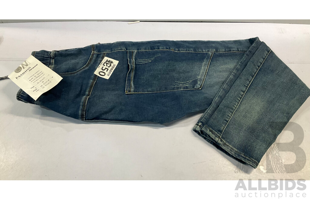 C&M, AJE, XIAO YE - Assorted Women's Jeans (Mixed Sizes) & T-Shirts (Size 10) - Lot of 5 - Estimated Total ORP $450.00