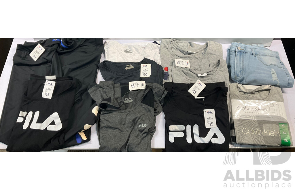 FILA, CALVIN KLEIN, SHEIN  Assorted of Womens Clothing (Size 16/18/2XL) - Lot of 11  - Estimated Total ORP $250