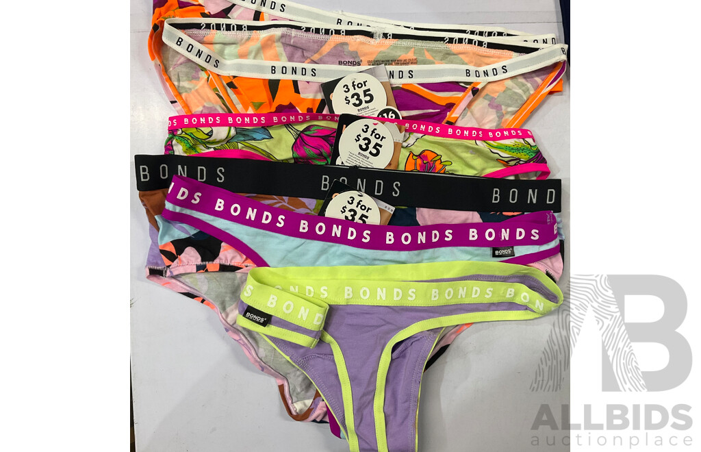 CHAMPION ,BONDS,FINE LINE Assorted of Womens Underwear & Bra (Size  12/10/10D/16) - Lot of 23 - Estimated Total ORP $500