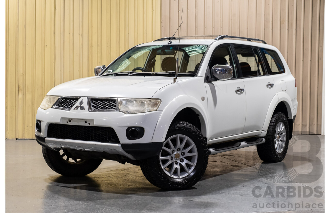 2/2010 Mitsubishi Challenger LS (5 Seat) (4x4) PB 4d Wagon White Turbo Diesel 2.5L