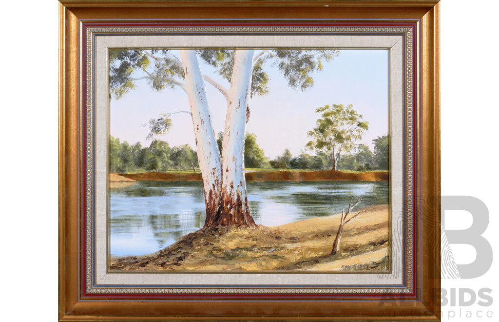 Ron Terry, The Murray River, Oil on Canvasboard, 40 x 49 cm