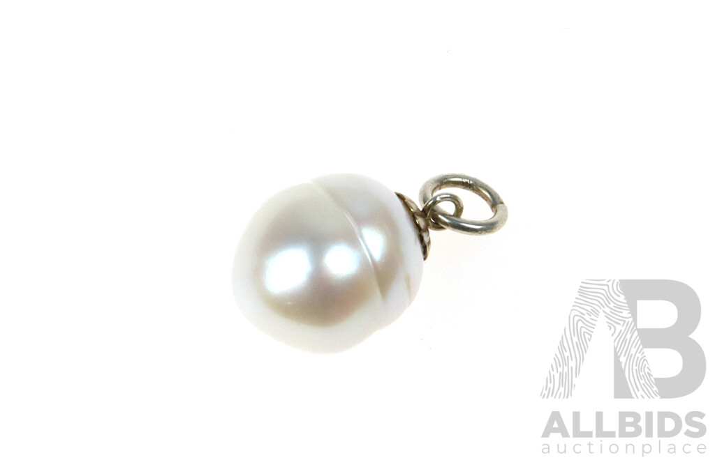 Freshwater Baroque Pearl Drop Pendant, Sterling Silver