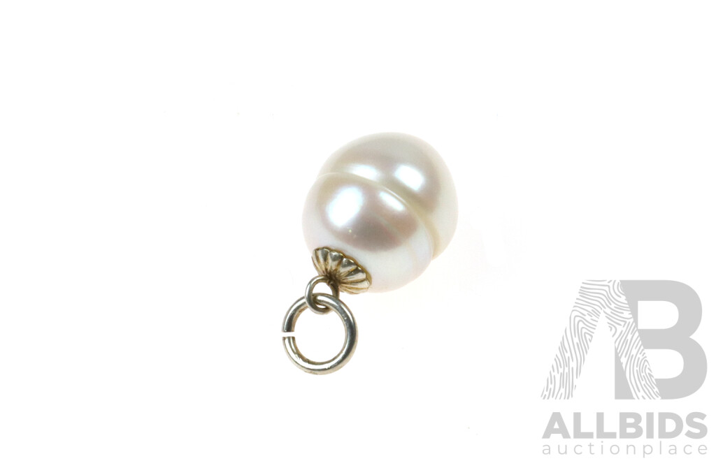 Freshwater Baroque Pearl Drop Pendant, Sterling Silver