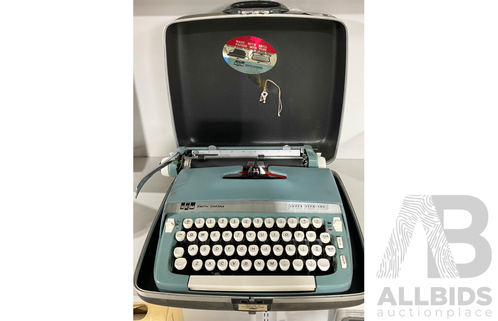 Vintage Smith-Corona Super Sterling Portable Typewriter