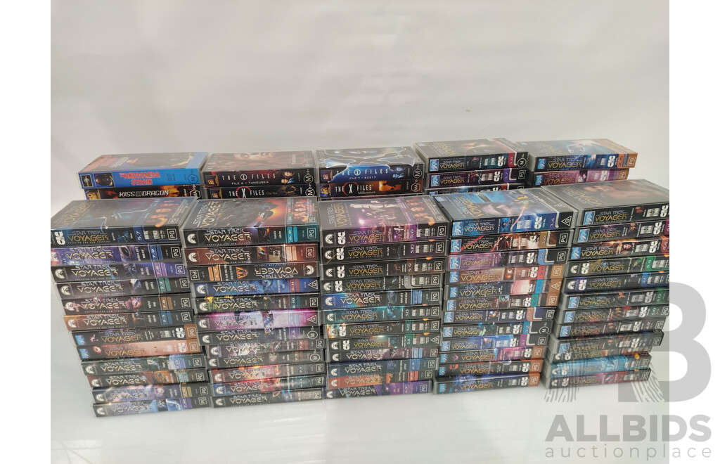 Large Box of Star Trek,  X Files and Other Sci-Fi VHS Tapes