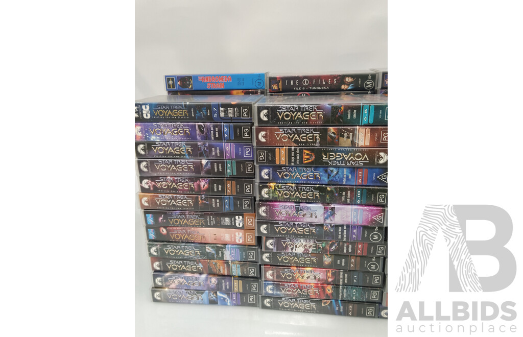 Large Box of Star Trek,  X Files and Other Sci-Fi VHS Tapes