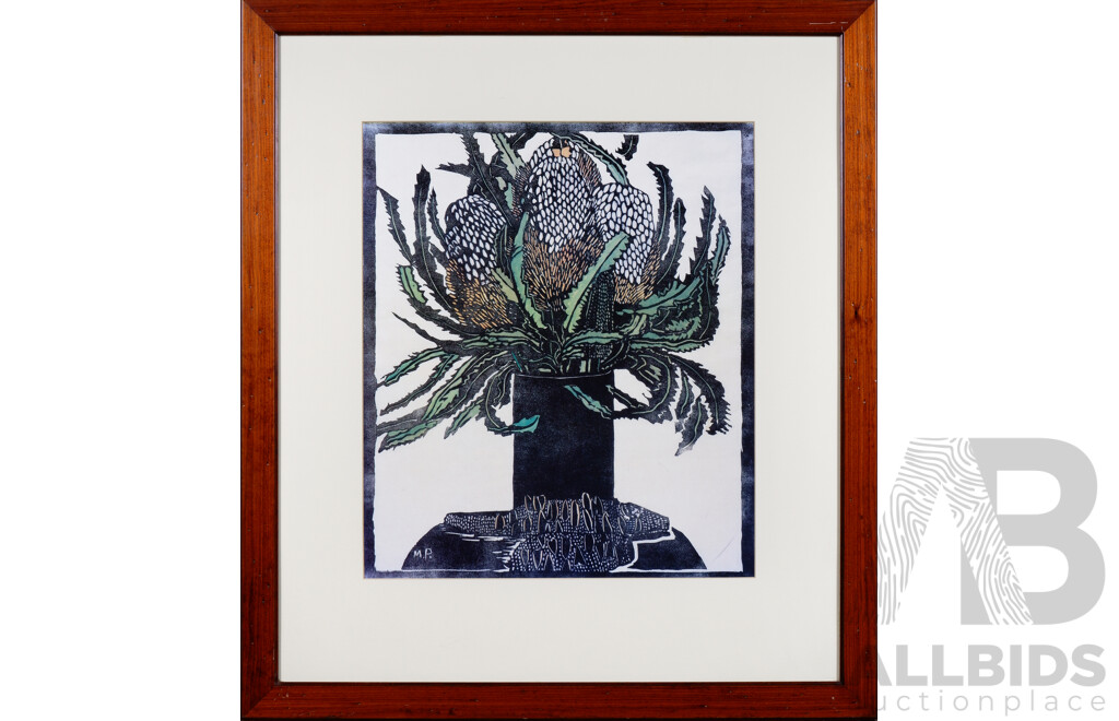 Framed Margaret Preston Reproduction Print, West Australian Banksia, 72 x 64 cm (frame)