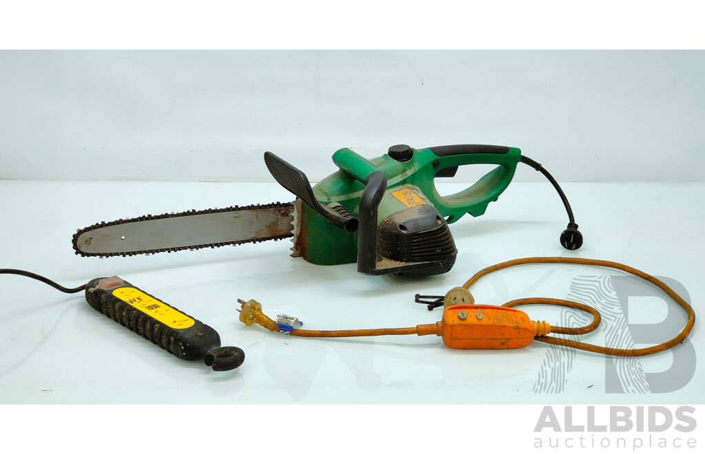 GARDENLINE Electric Chainsaw with Extension Cord and Multi-Socket Adaptor