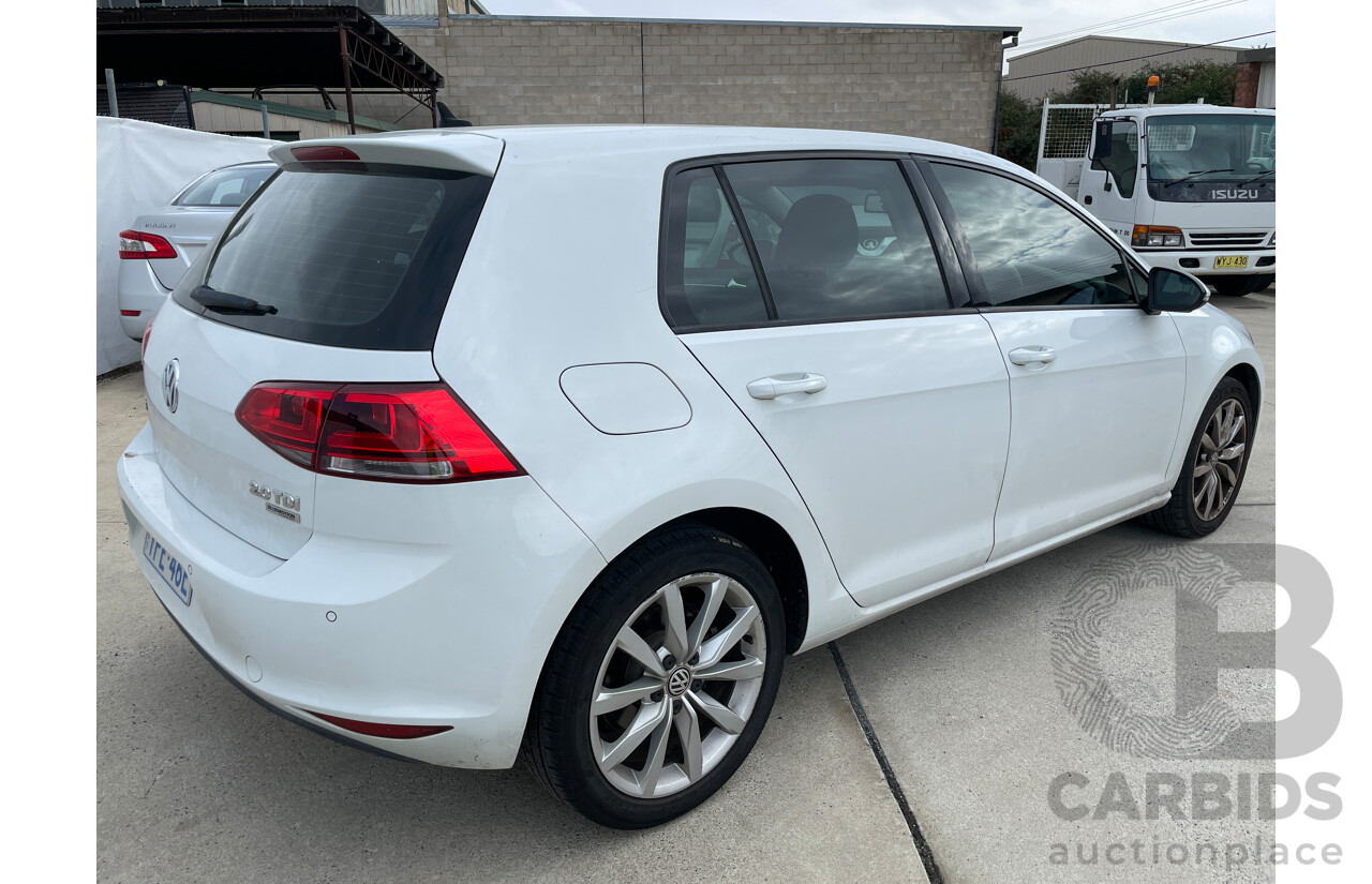 7/2013 Volkswagen Golf 110 TDI Highline AU 5d Hatchback White 2.0L