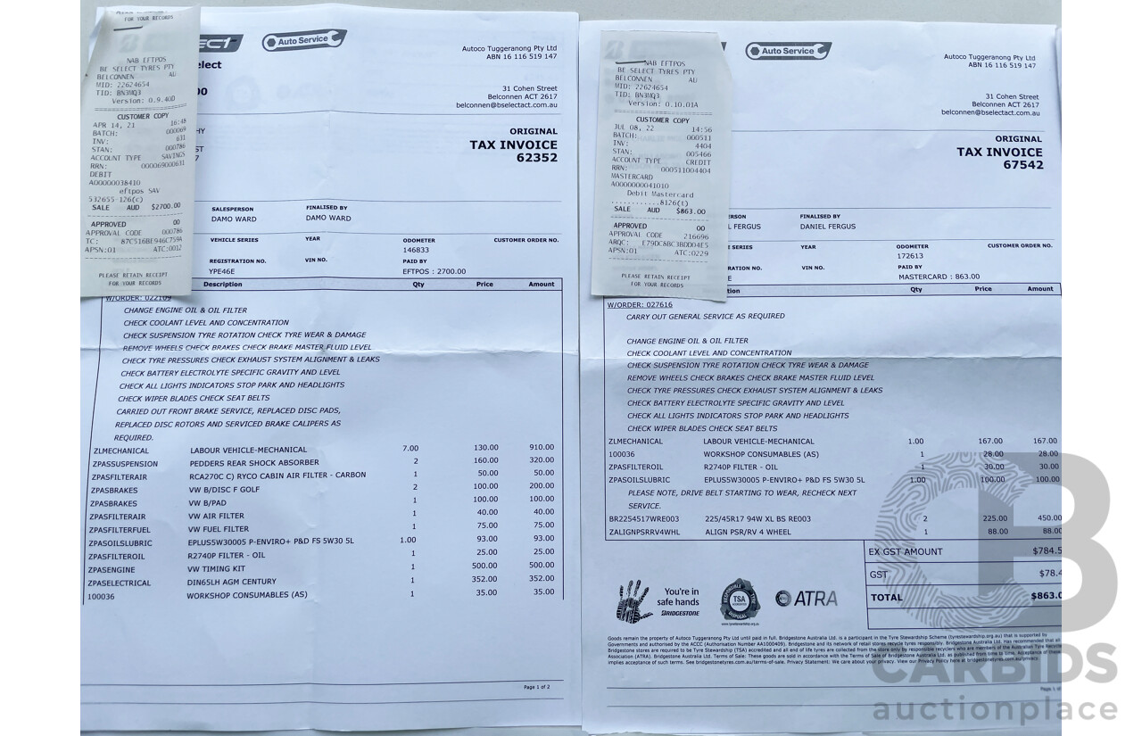 7/2013 Volkswagen Golf 110 TDI Highline AU 5d Hatchback White 2.0L