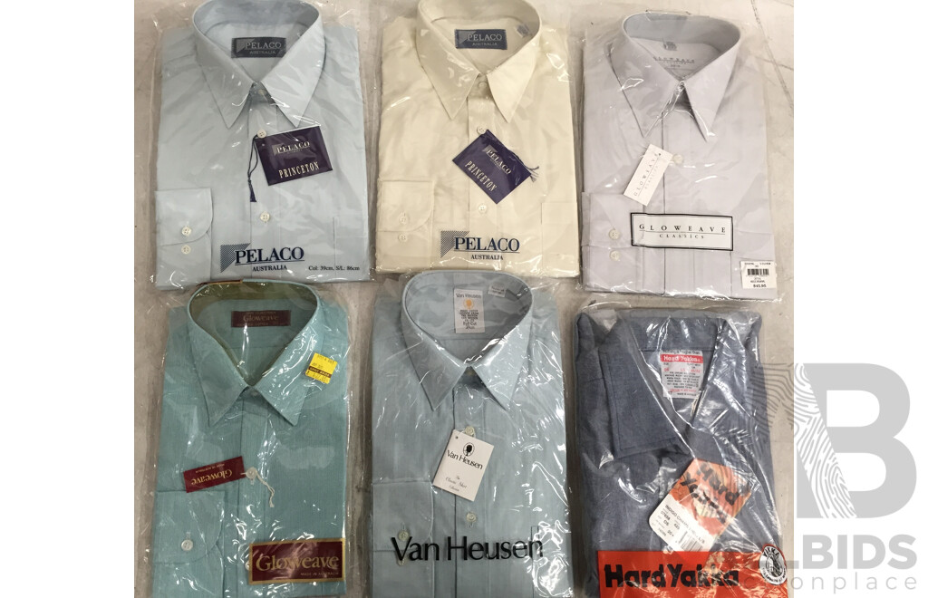 Assorted Men's Collared Shirts - Lot of 6