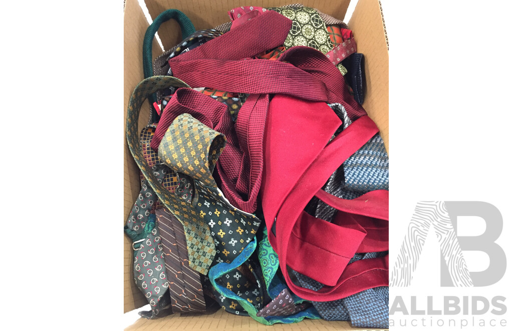 Bulk Lot of Assorted Neckties, Straps, and Wool Socks