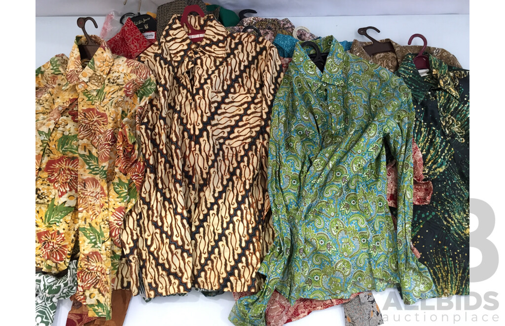 Collection of South East Asian Batik Collared Shirts and More - Bulk Lot