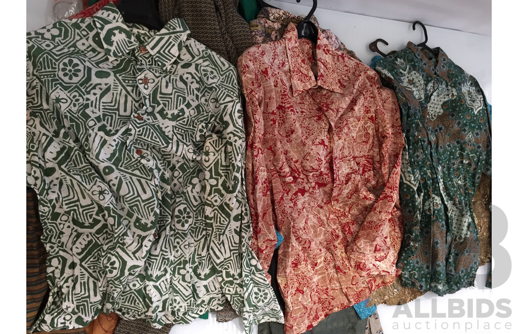 Collection of South East Asian Batik Collared Shirts and More - Bulk Lot