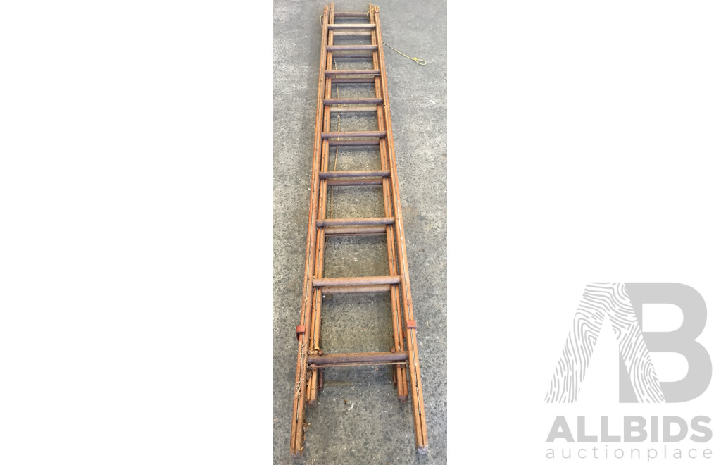 Vintage Wooden 10 Foot Ladder