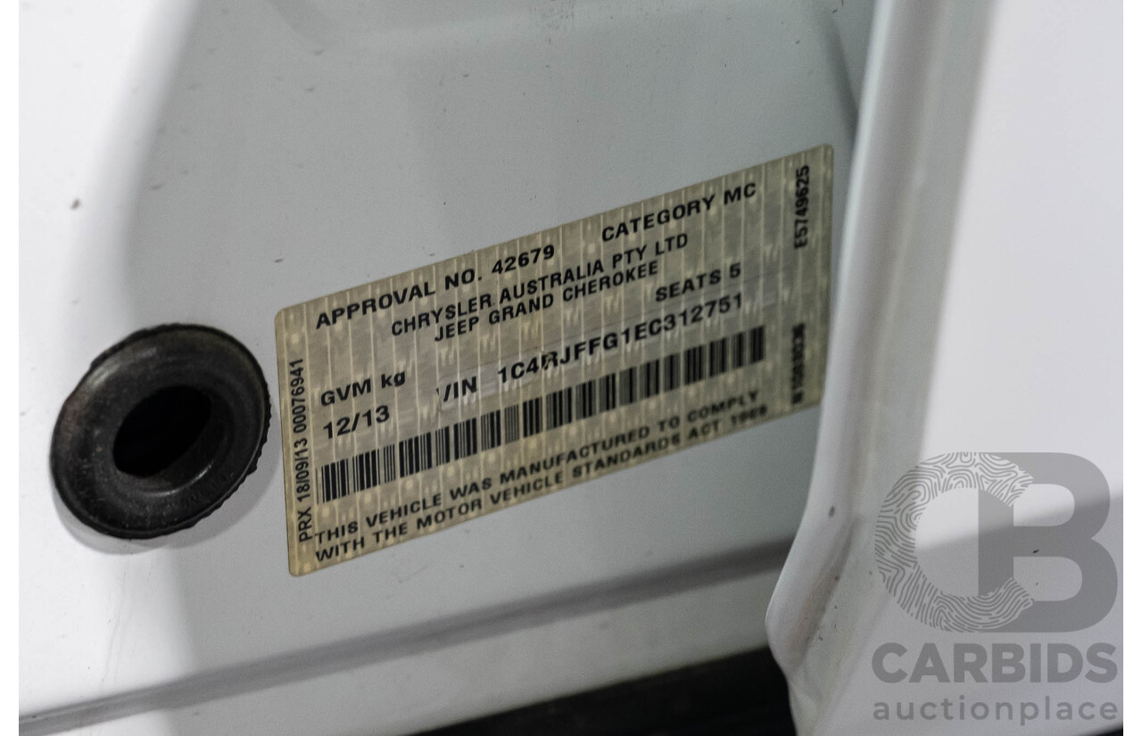 12/2013 Jeep Grand Cherokee Limited (4x4) WK MY14 4d Wagon White V6 3.6L