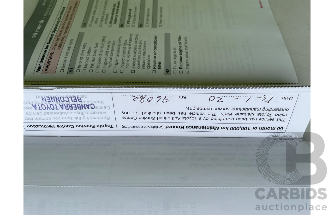 11/2014 Toyota Corolla Ascent ZRE182R 5d Hatchback White 1.8L