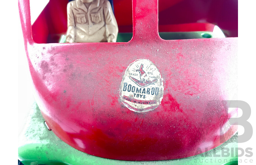 Vintage Boomaroo Pressed Steel Toy Tipper Truck with Lever Operated Tipper, Made in Australia