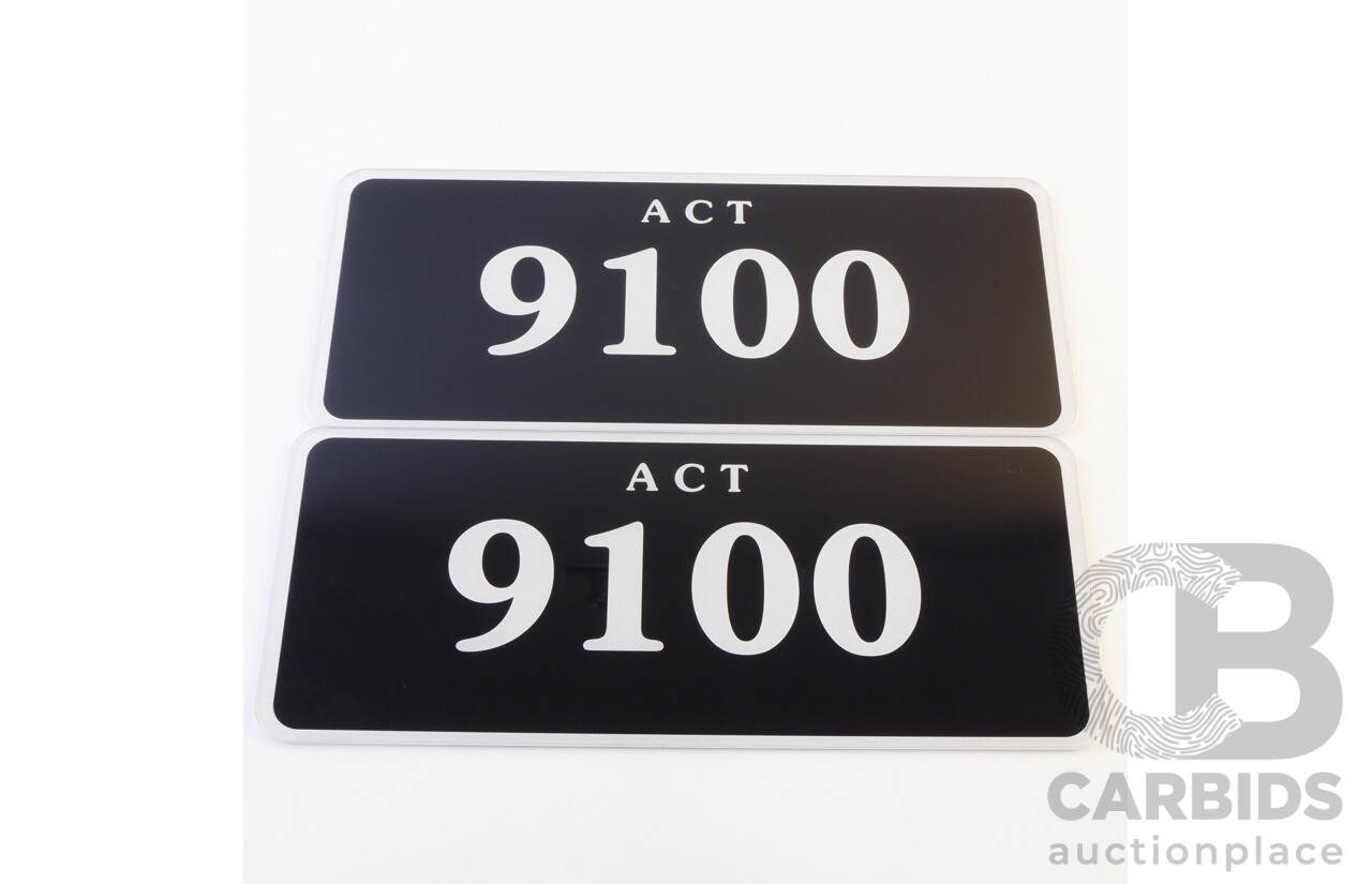 ACT 4-Digit Number Plate - 9100