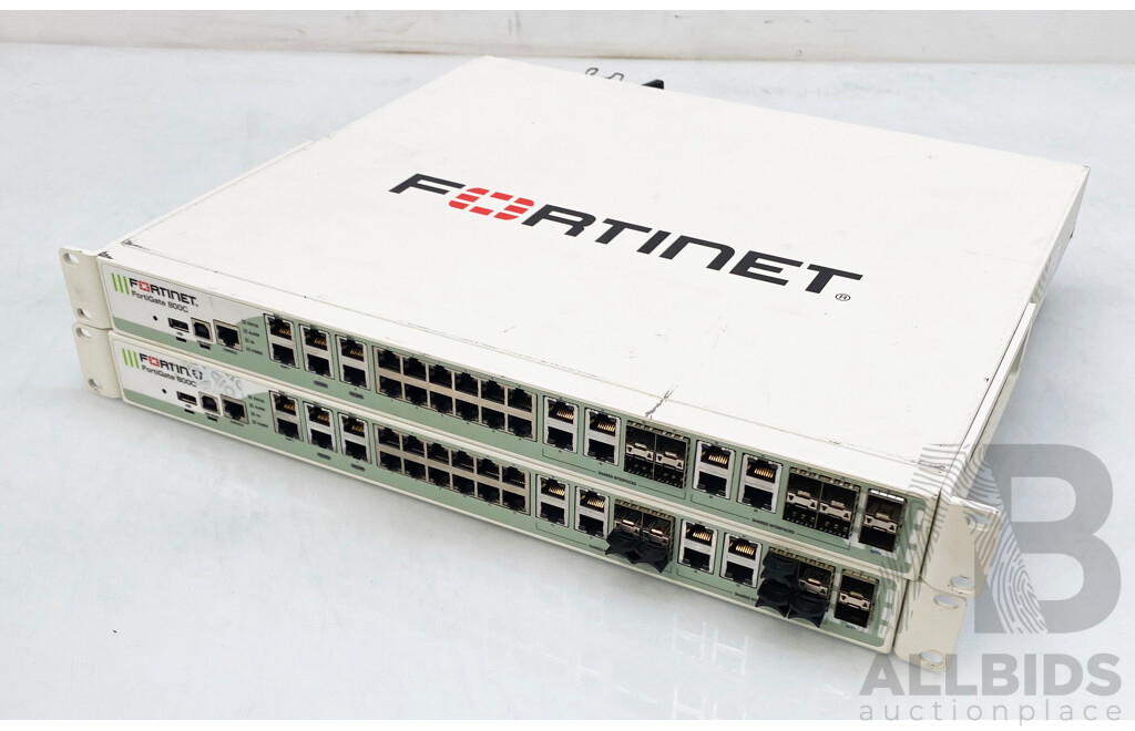 Fortinet (FG-800C) FortiGate 800C Firewall Security Appliance - Lot of Two