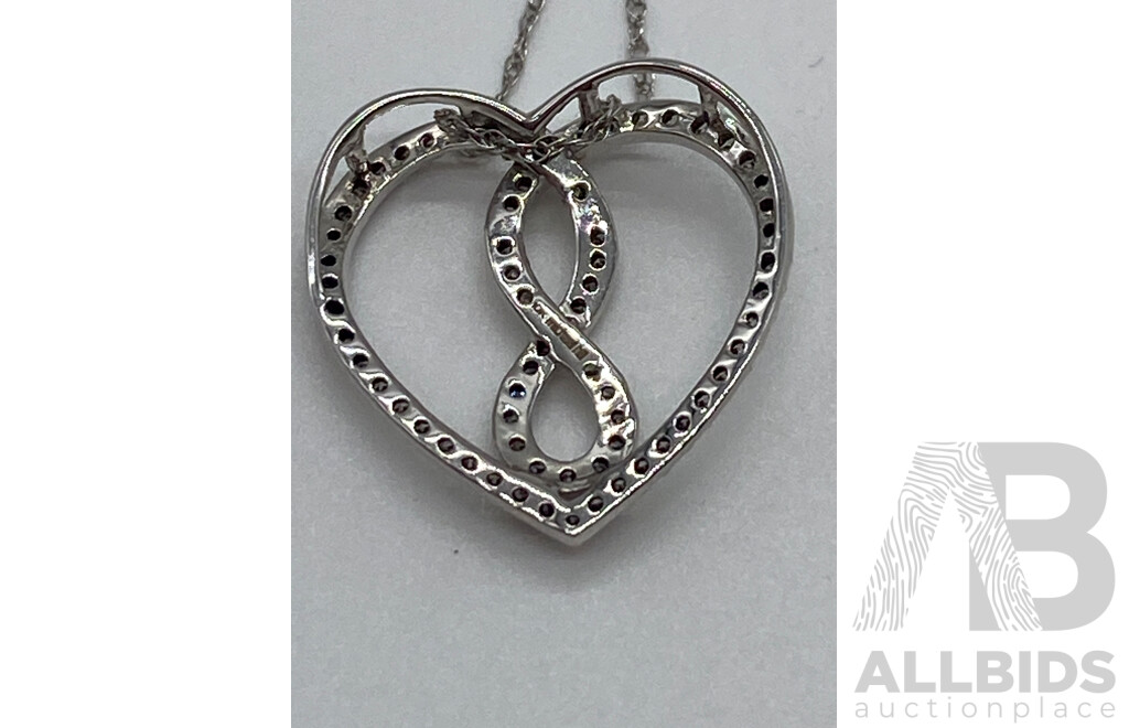 Michael Hill Jewellers 10ct 'Infinitas' Diamond Set Heart Pendant & 10ct White Gold Chain, 1.50 Grams