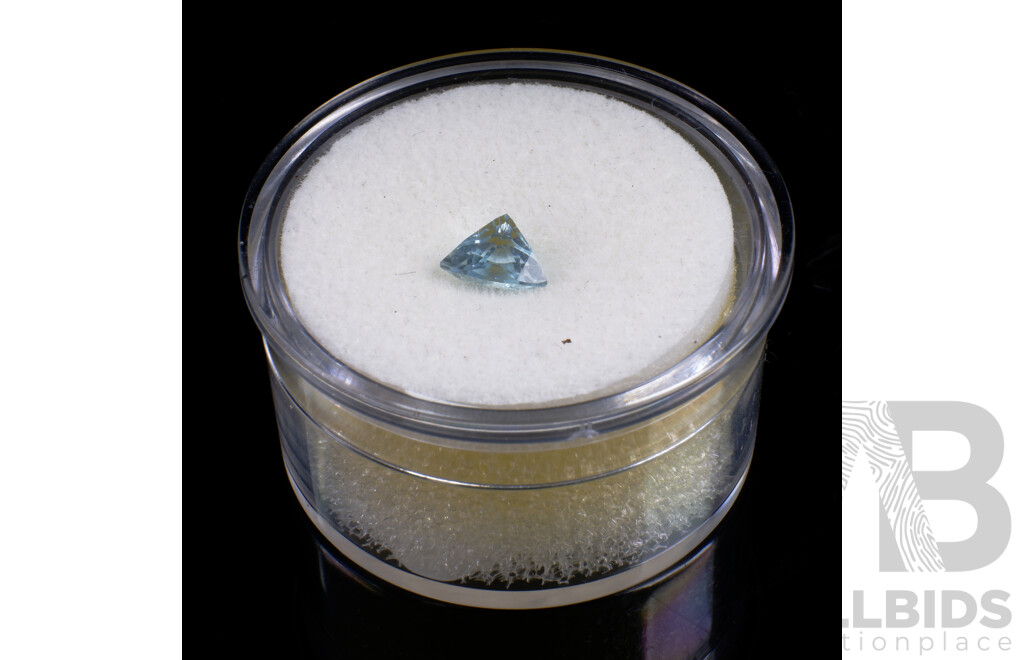 Natural Aquamarine Gem, Trilliant Cut, .68 Carat