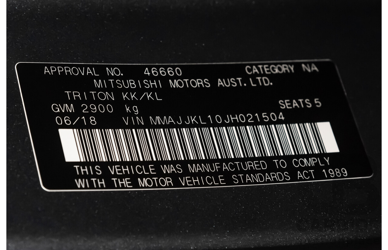 6/2018 Mitsubishi Triton GLX (4x4) MQ Dual C/Chas Grey 2.4L Turbo Diesel