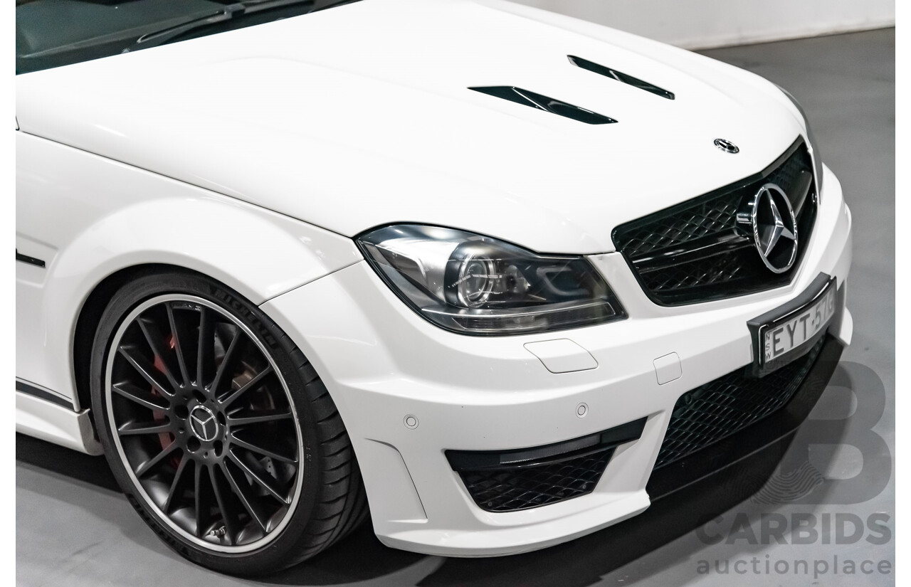 8/2013 Mercedes-Benz C63 AMG Edition 507 W204 MY14 4d Sedan White 6.2L V8