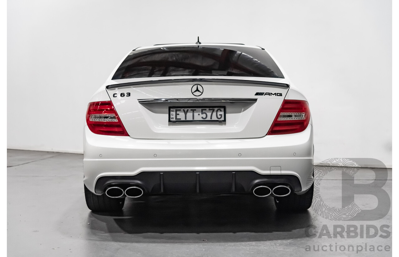 8/2013 Mercedes-Benz C63 AMG Edition 507 W204 MY14 4d Sedan White 6.2L V8