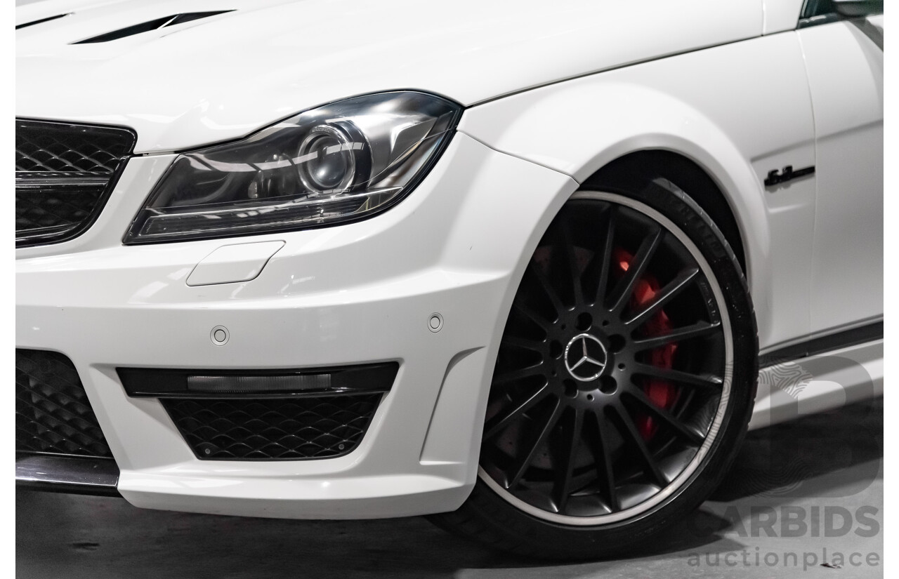 8/2013 Mercedes-Benz C63 AMG Edition 507 W204 MY14 4d Sedan White 6.2L V8