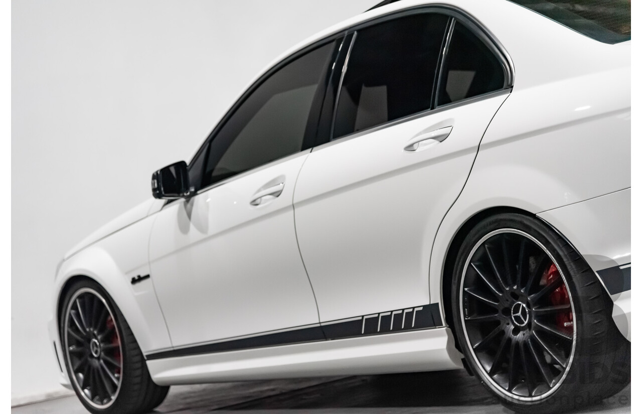 8/2013 Mercedes-Benz C63 AMG Edition 507 W204 MY14 4d Sedan White 6.2L V8