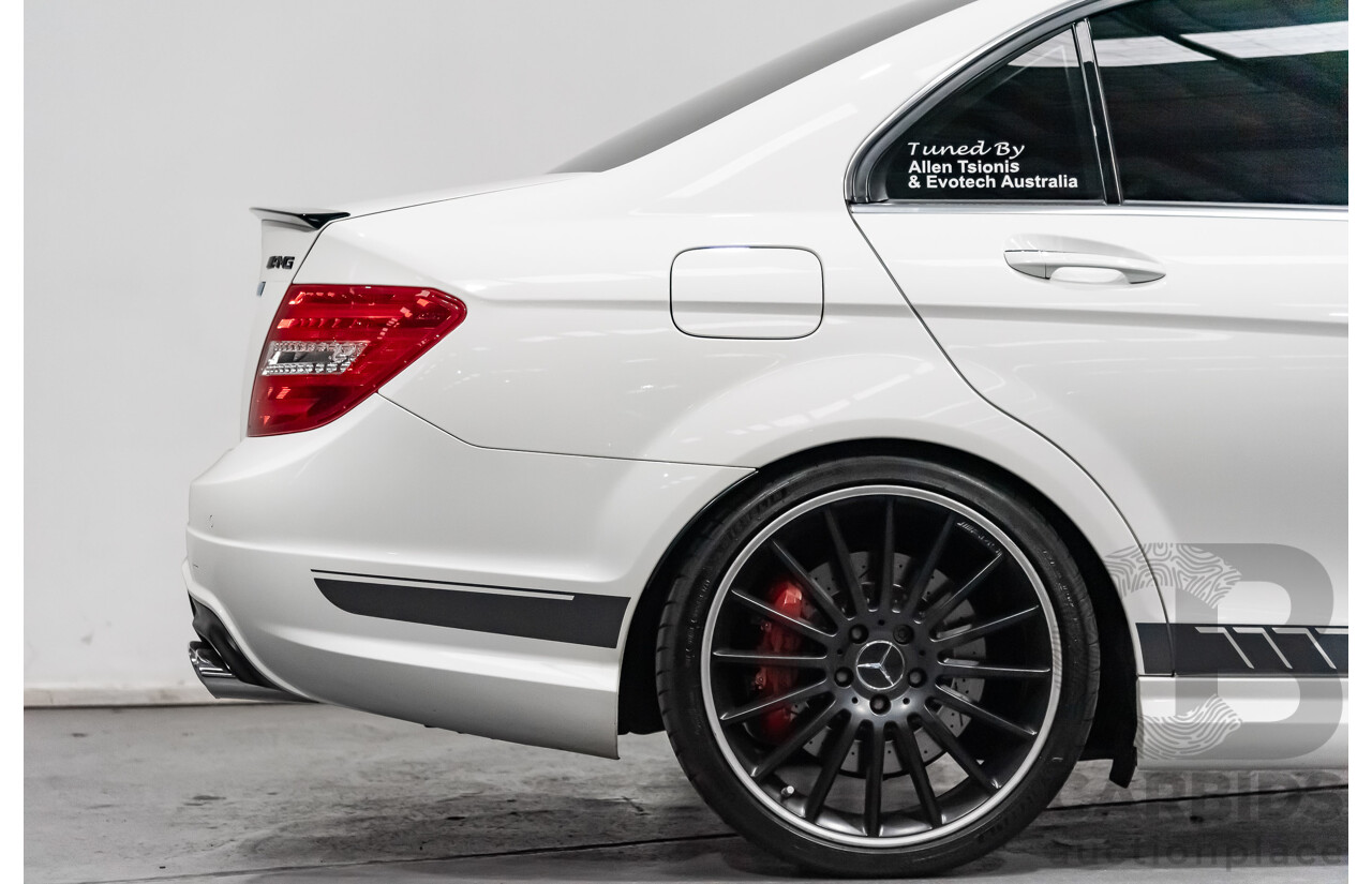 8/2013 Mercedes-Benz C63 AMG Edition 507 W204 MY14 4d Sedan White 6.2L V8