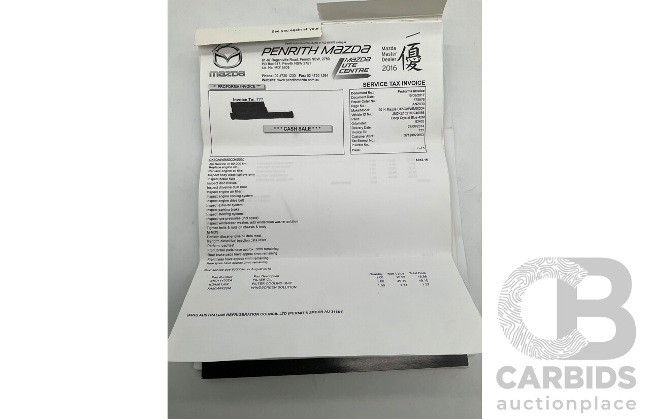 3/2014 Mazda Cx-5 MAXX Sport (4x4) MY13 UPGRADE 4d Wagon Deep Crystal Blue Turbo Diesel 2.2L