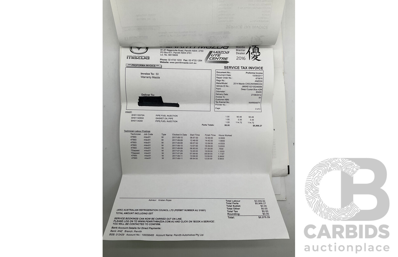3/2014 Mazda Cx-5 MAXX Sport (4x4) MY13 UPGRADE 4d Wagon Deep Crystal Blue Turbo Diesel 2.2L