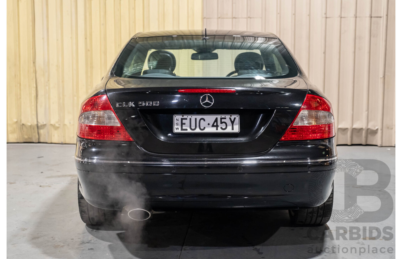 3/2006 Mercedes Benz CLK500 Avantgarde C209 MY06 2d Coupe Obsidian Black V8 5.0L