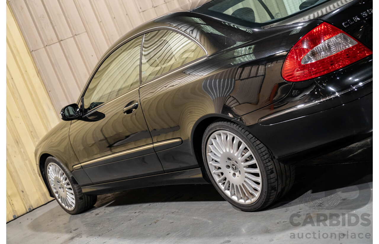 3/2006 Mercedes Benz CLK500 Avantgarde C209 MY06 2d Coupe Obsidian Black V8 5.0L