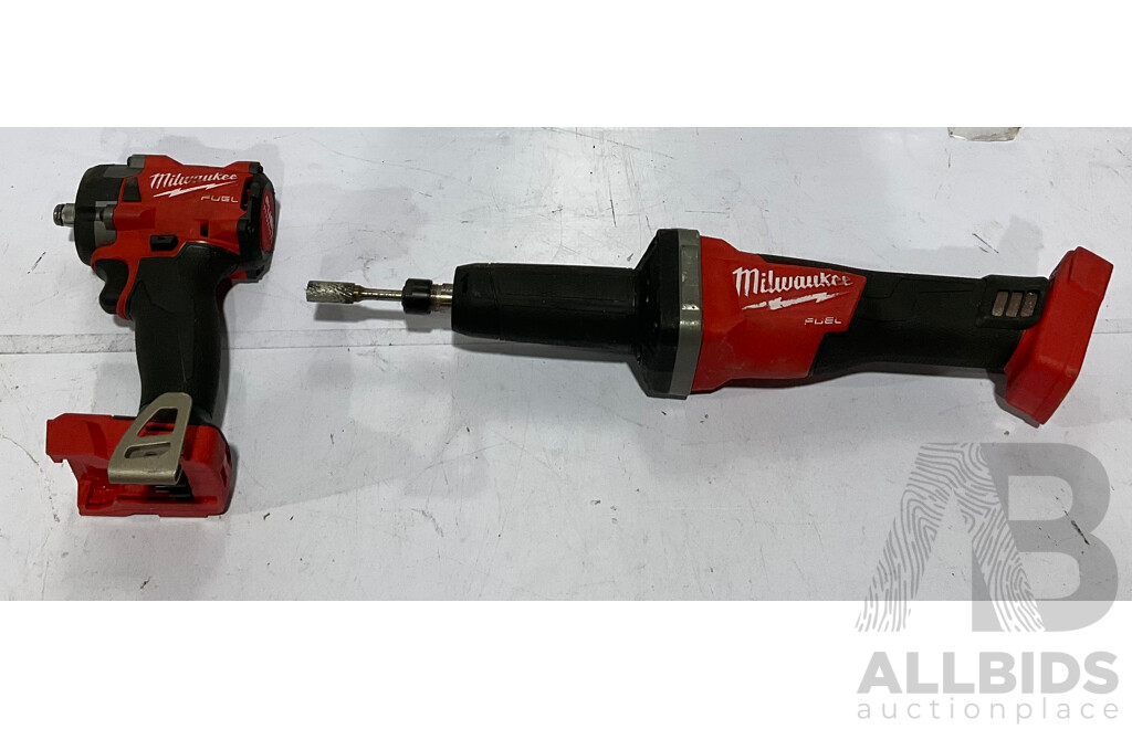 MILWAUKEE Heavy Duty Tool M18 FIW2F12  & M18 FDG - Skin Only - Lot of 2 - Estimated Total ORP $800.00