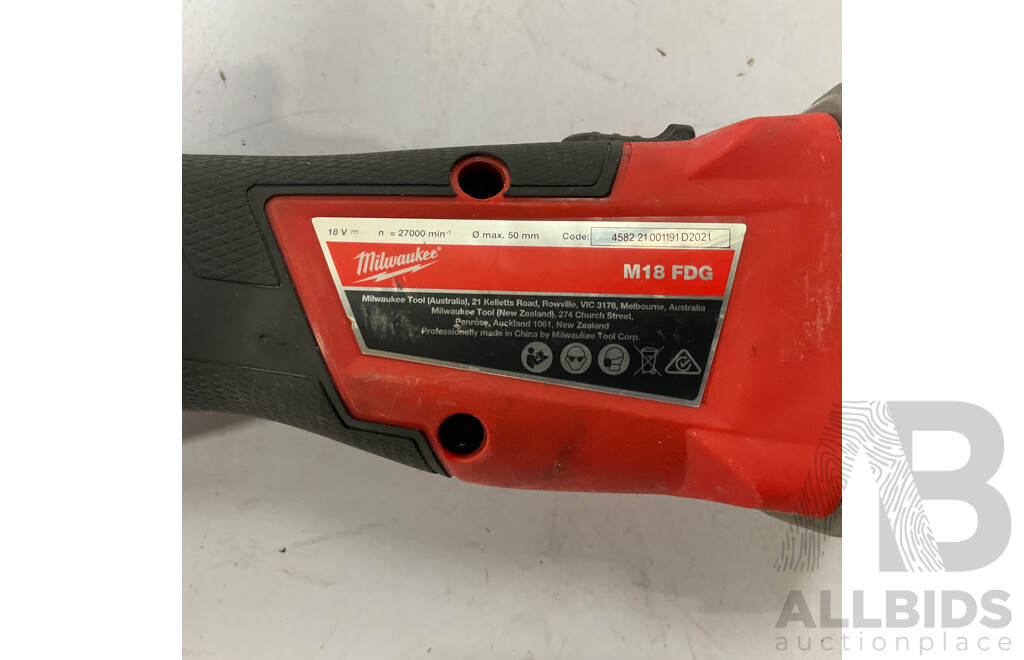 MILWAUKEE Heavy Duty Tool M18 FIW2F12  & M18 FDG - Skin Only - Lot of 2 - Estimated Total ORP $800.00